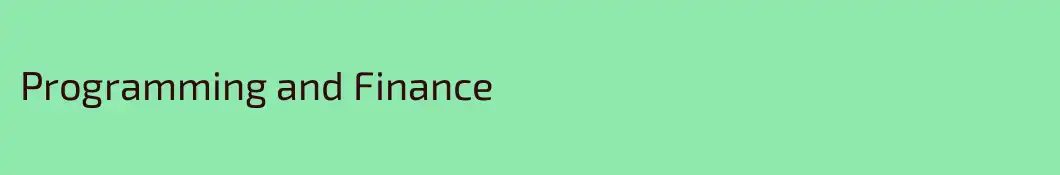 Programming and Finance